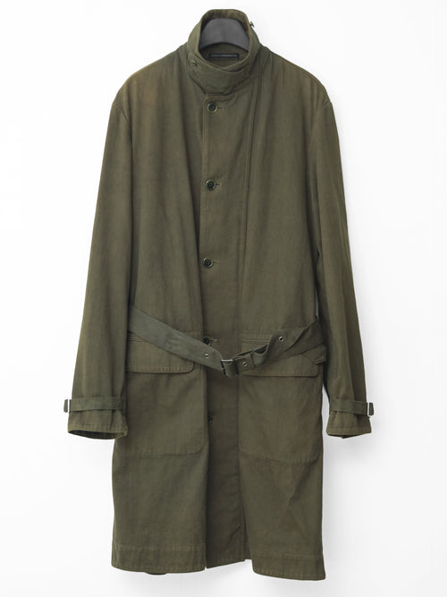 A/W 03 Garment Dyed Motorcycle Coat Olive Drab