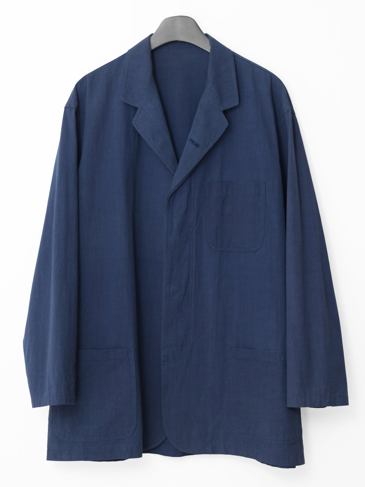 Hidden Placket Tailored Jacket Blue