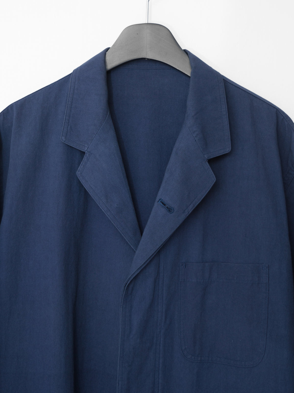 Hidden Placket Tailored Jacket Blue