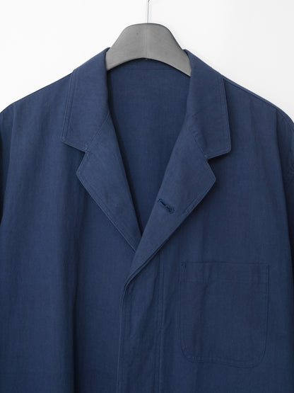 hidden placket tailored jacket blue ∙ cotton typewriter ∙ medium