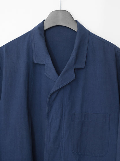 hidden placket tailored jacket blue ∙ cotton typewriter ∙ medium