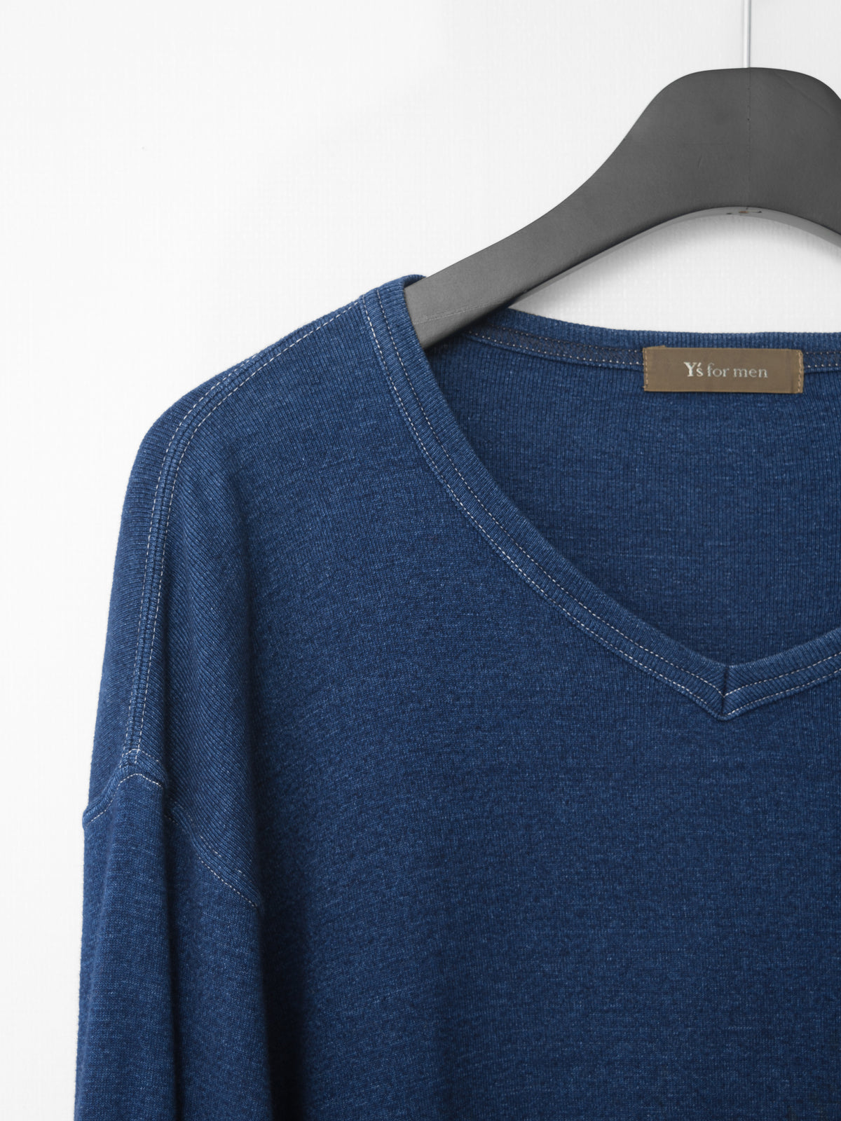 Garment Dyed V-neck Longsleeve Indigo