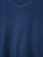 Garment Dyed V-neck Longsleeve Indigo