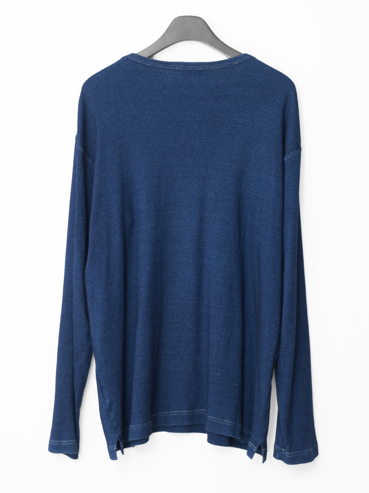 Garment Dyed V-neck Longsleeve Indigo