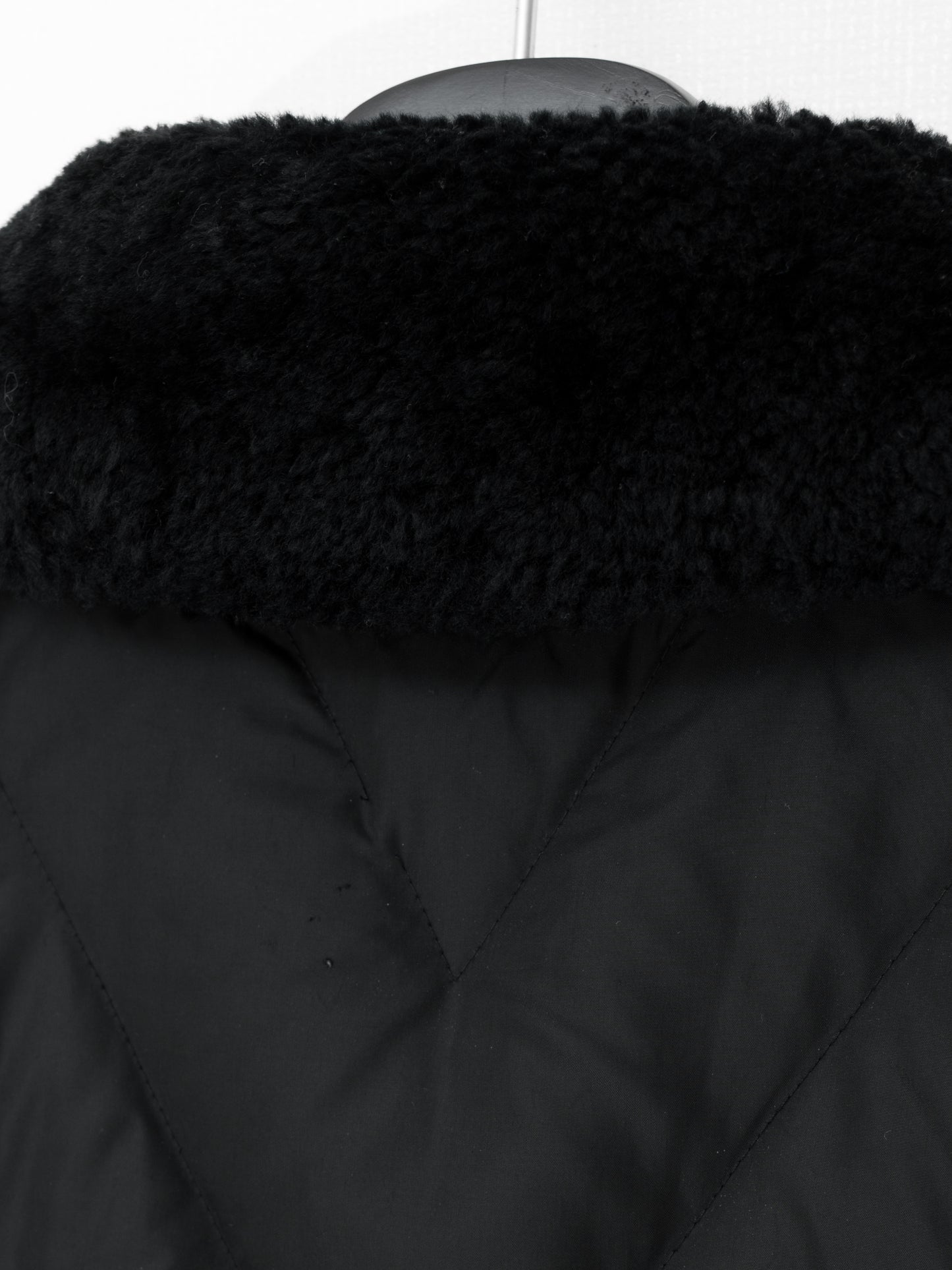 a/w 01 fleece collared down jacket black ∙ nylon ∙ large