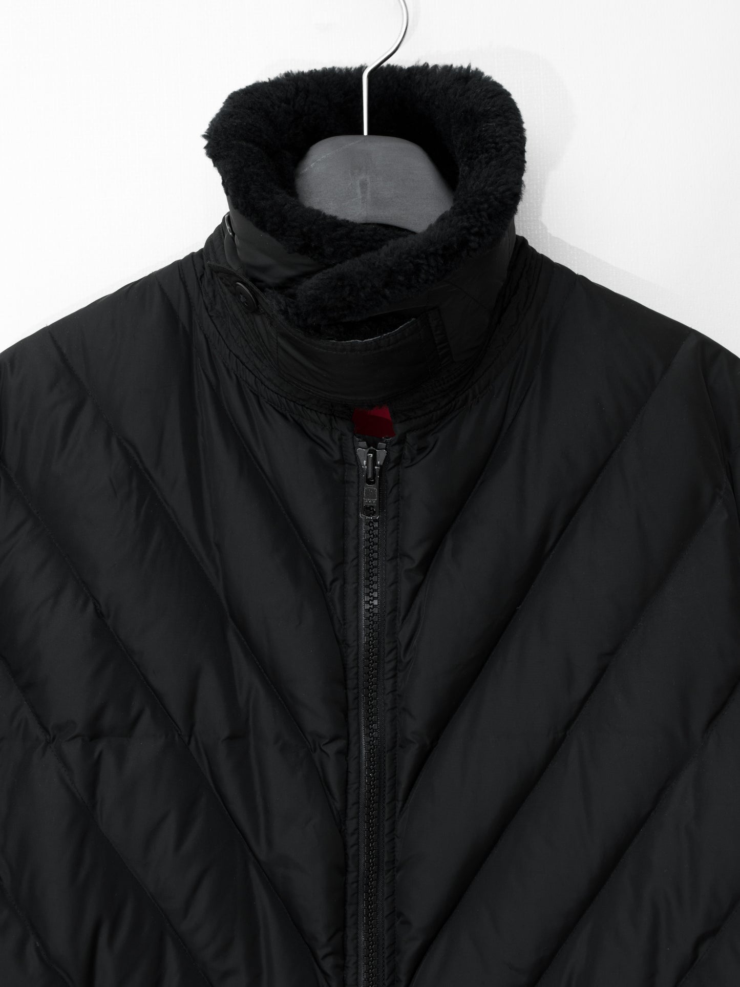 a/w 01 fleece collared down jacket black ∙ nylon ∙ large