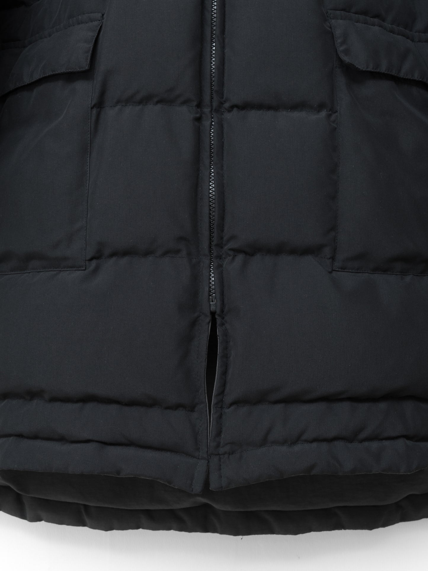 reversible hooded down jacket carbon black ∙ cotton nylon ∙ large