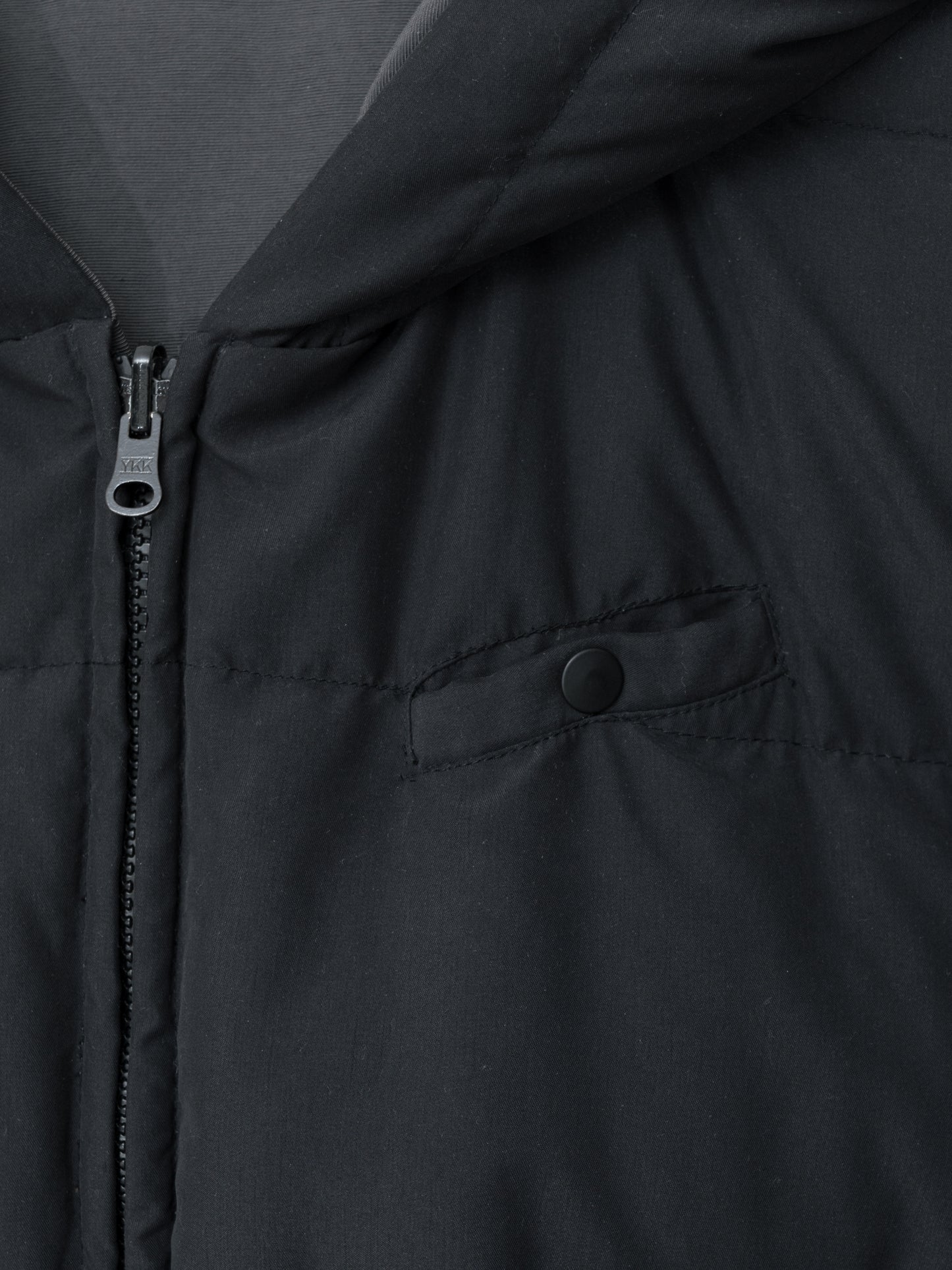 reversible hooded down jacket carbon black ∙ cotton nylon ∙ large