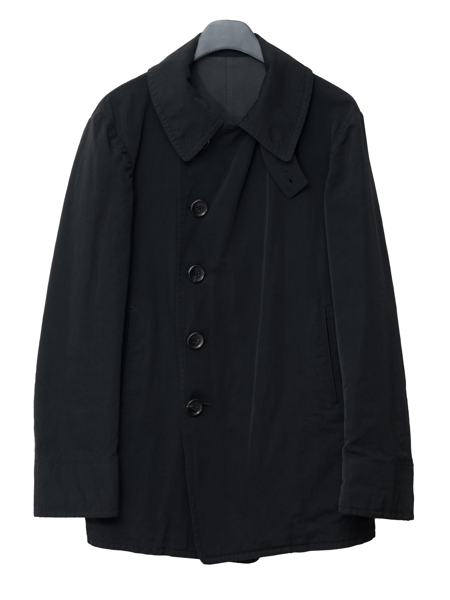 double breasted military jacket black ∙ wool linen ∙ medium