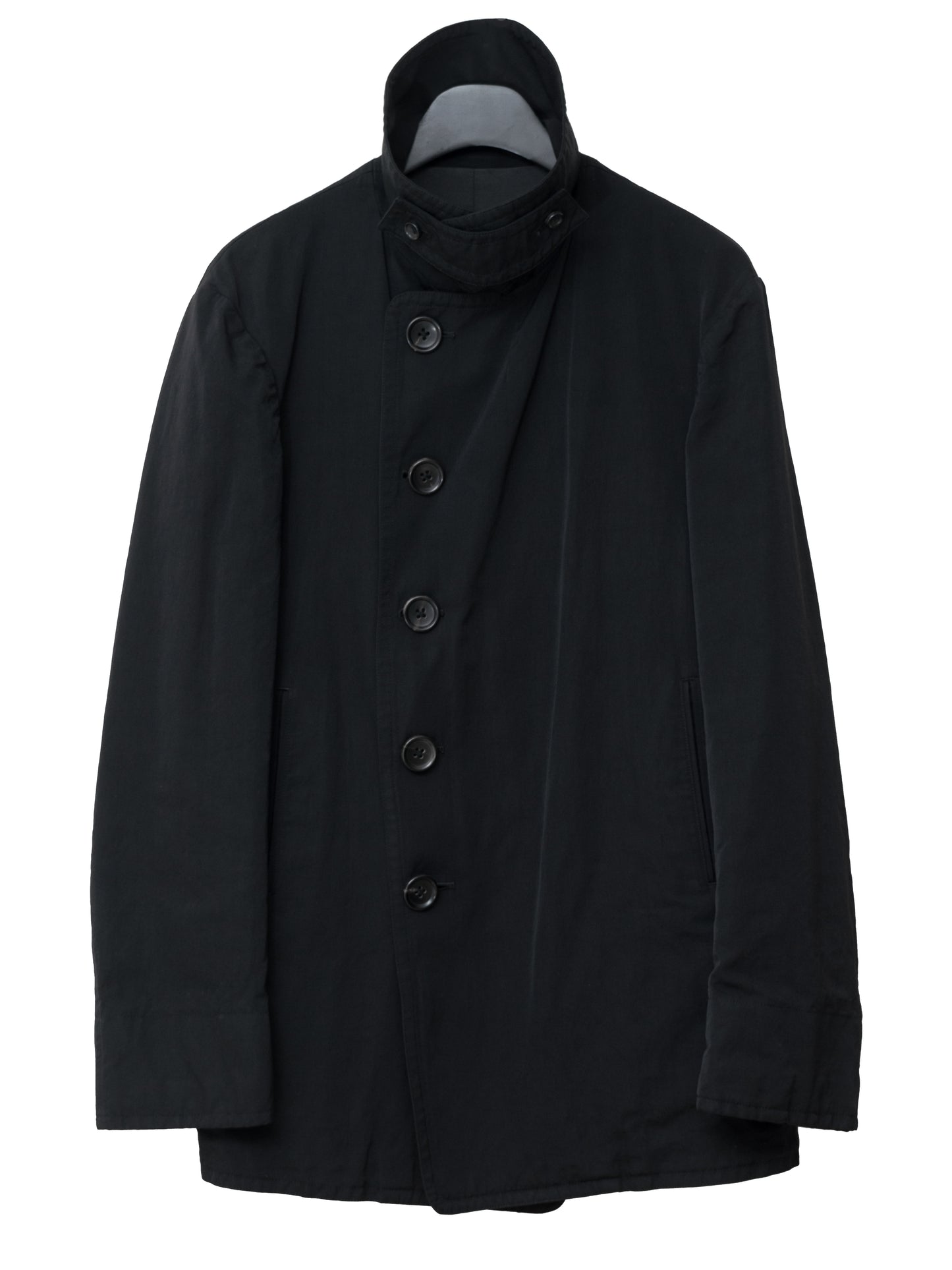 double breasted military jacket black ∙ wool linen ∙ medium