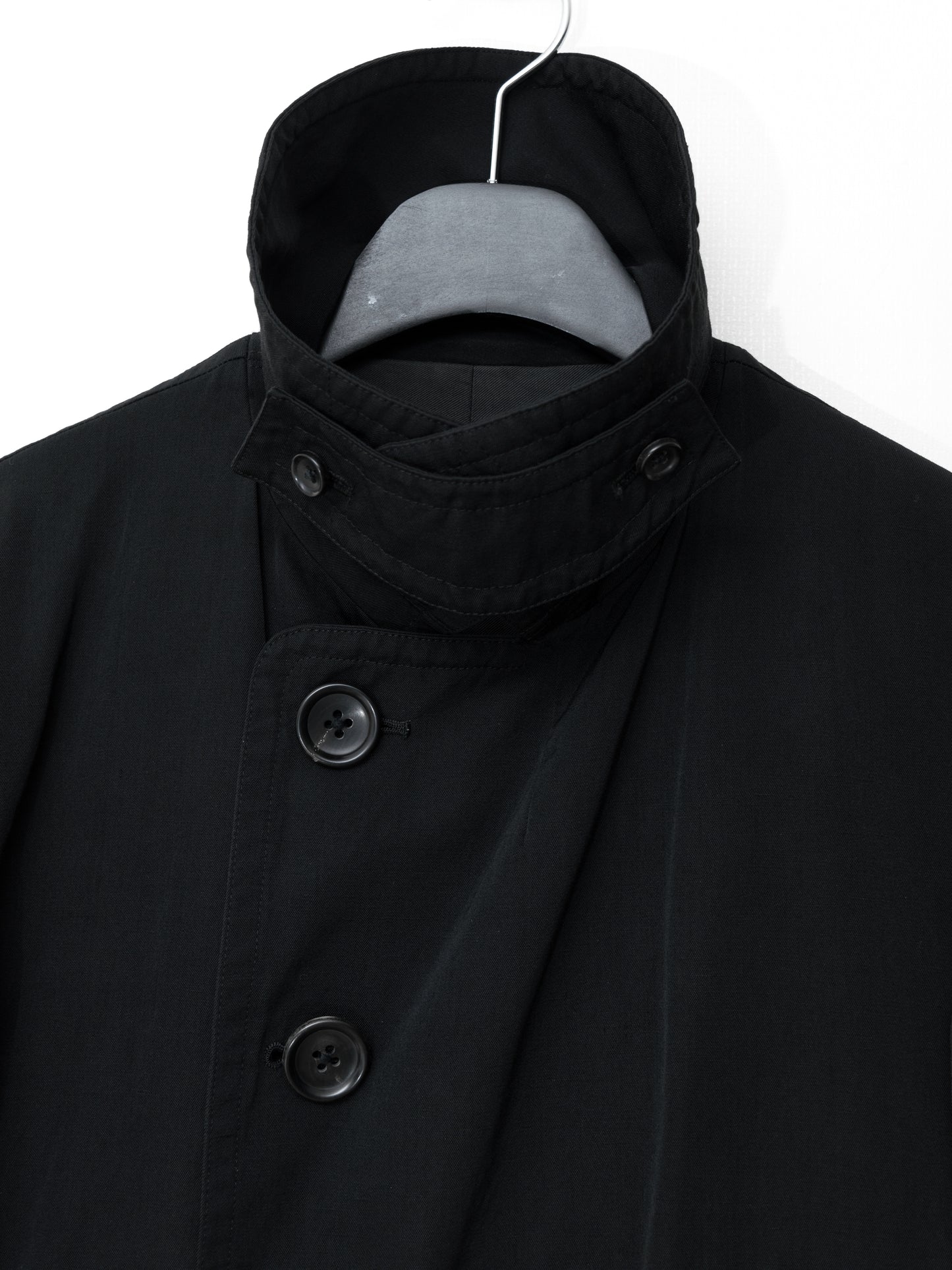 double breasted military jacket black ∙ wool linen ∙ medium