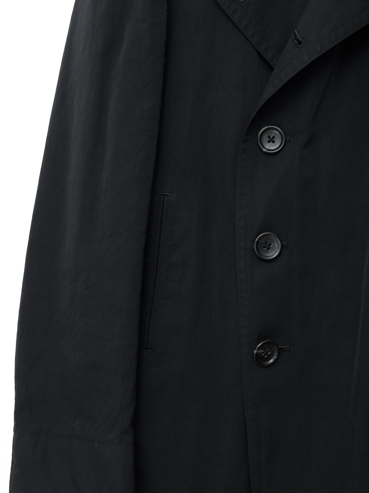 double breasted military jacket black ∙ wool linen ∙ medium