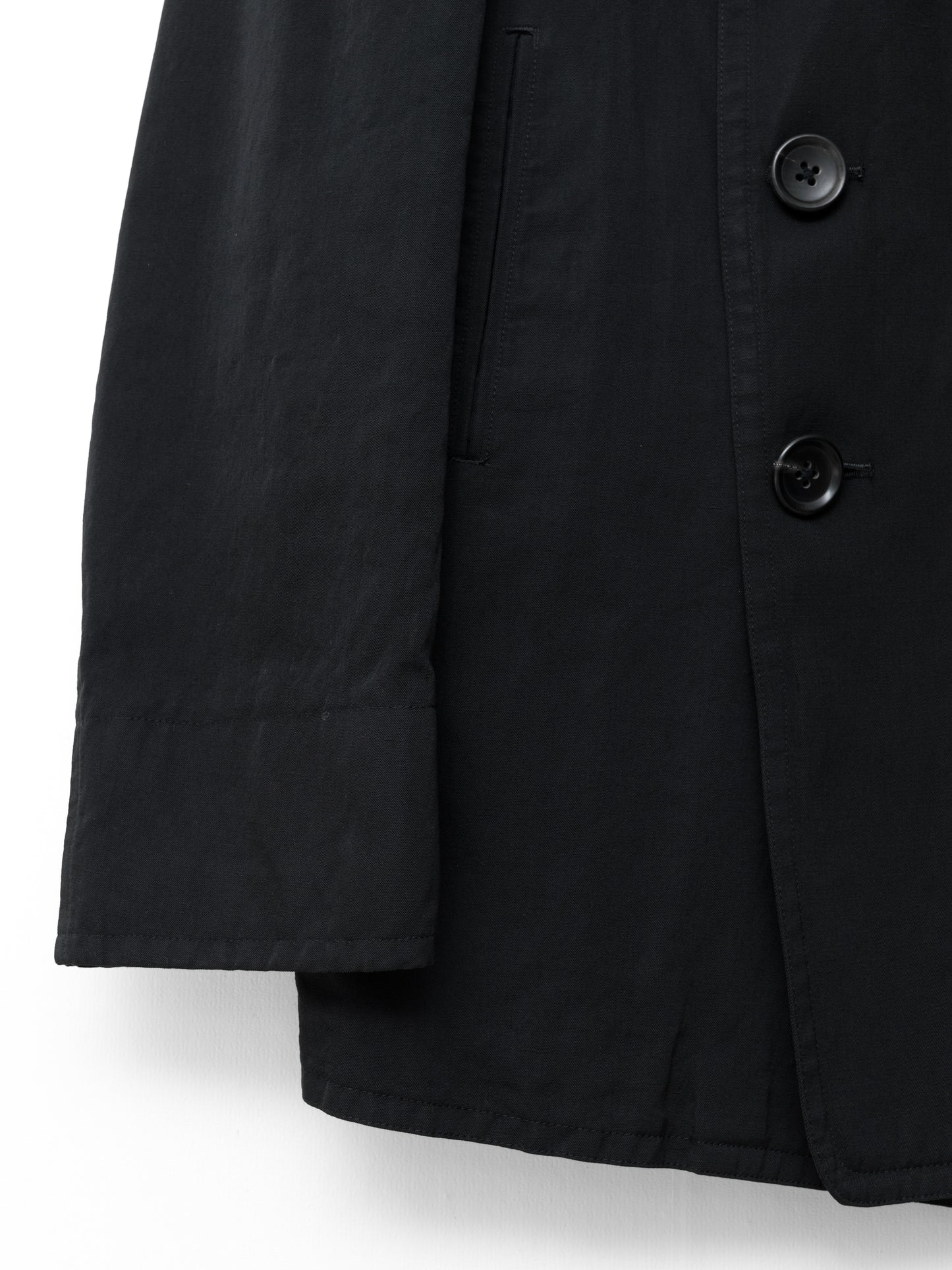 double breasted military jacket black ∙ wool linen ∙ medium