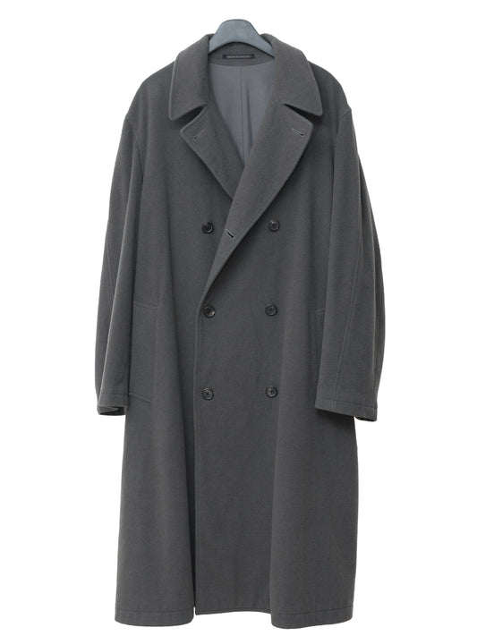 hooded tielocken coat pigeon grey ∙ melton wool nylon ∙ medium