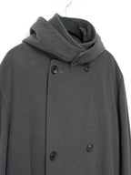 Hooded Tielocken Coat Pigeon Grey