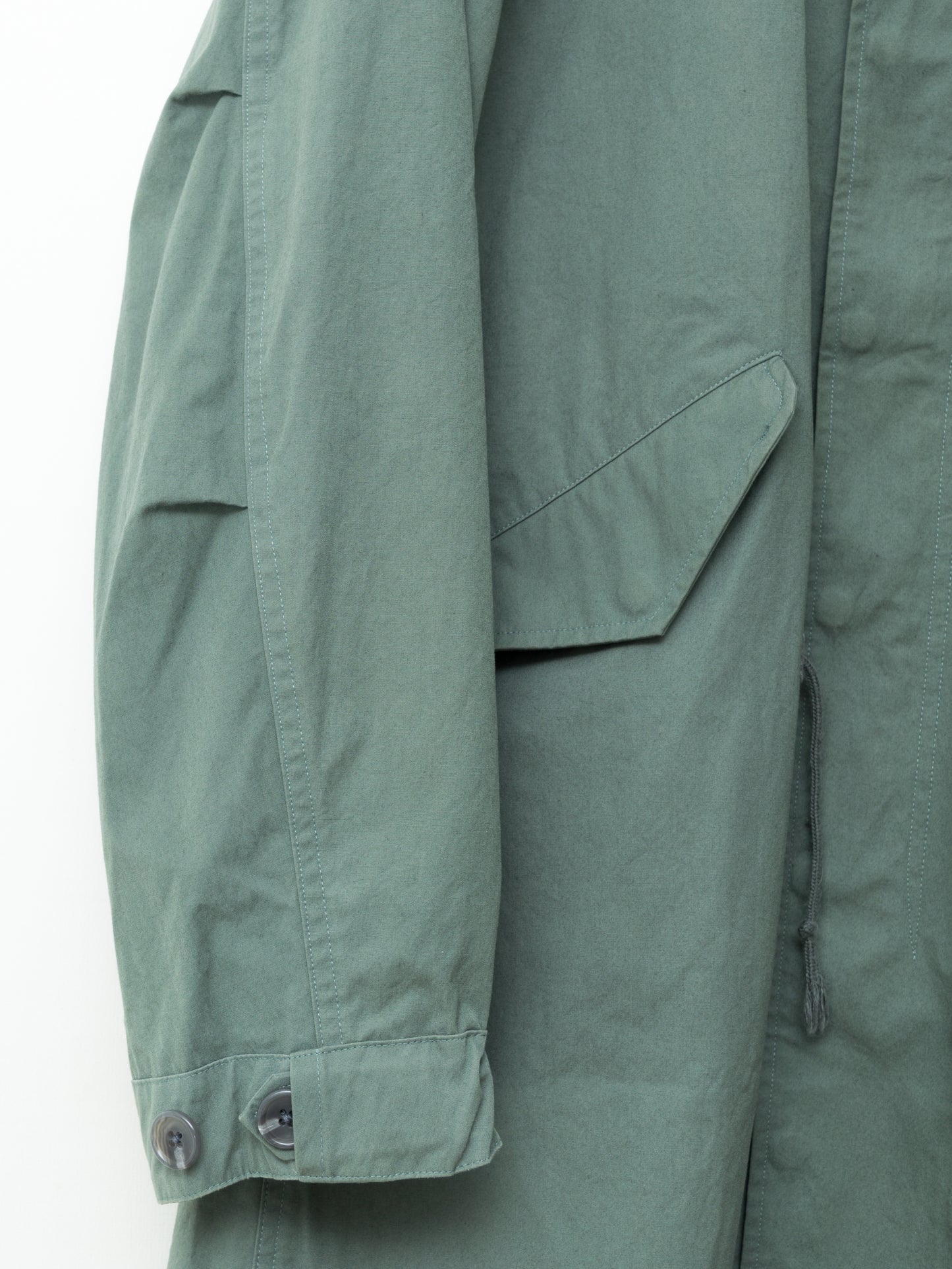 a/w 05 m-65 fishtail parka sage green ∙ poly cotton ∙ one size