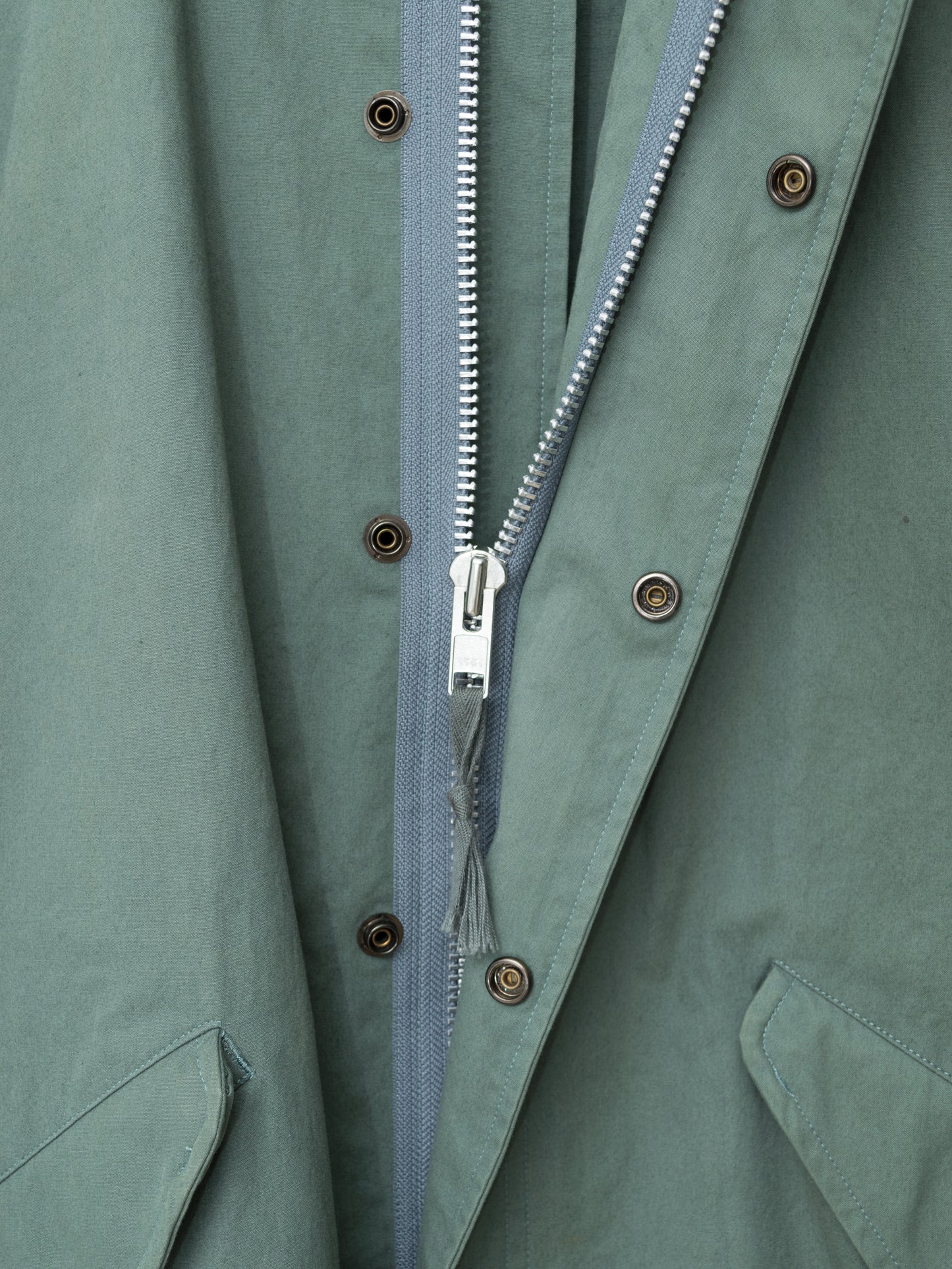 a/w 05 m-65 fishtail parka sage green ∙ poly cotton ∙ one size