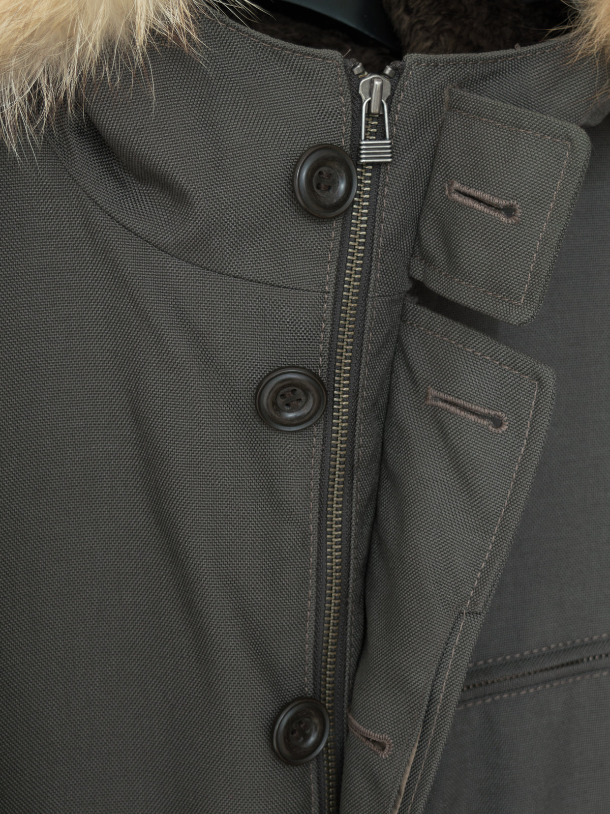 Fur Hooded Removable Liner Jacket Olive Drab