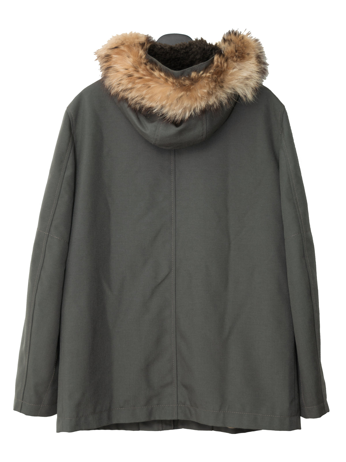 Fur Hooded Removable Liner Jacket Olive Drab