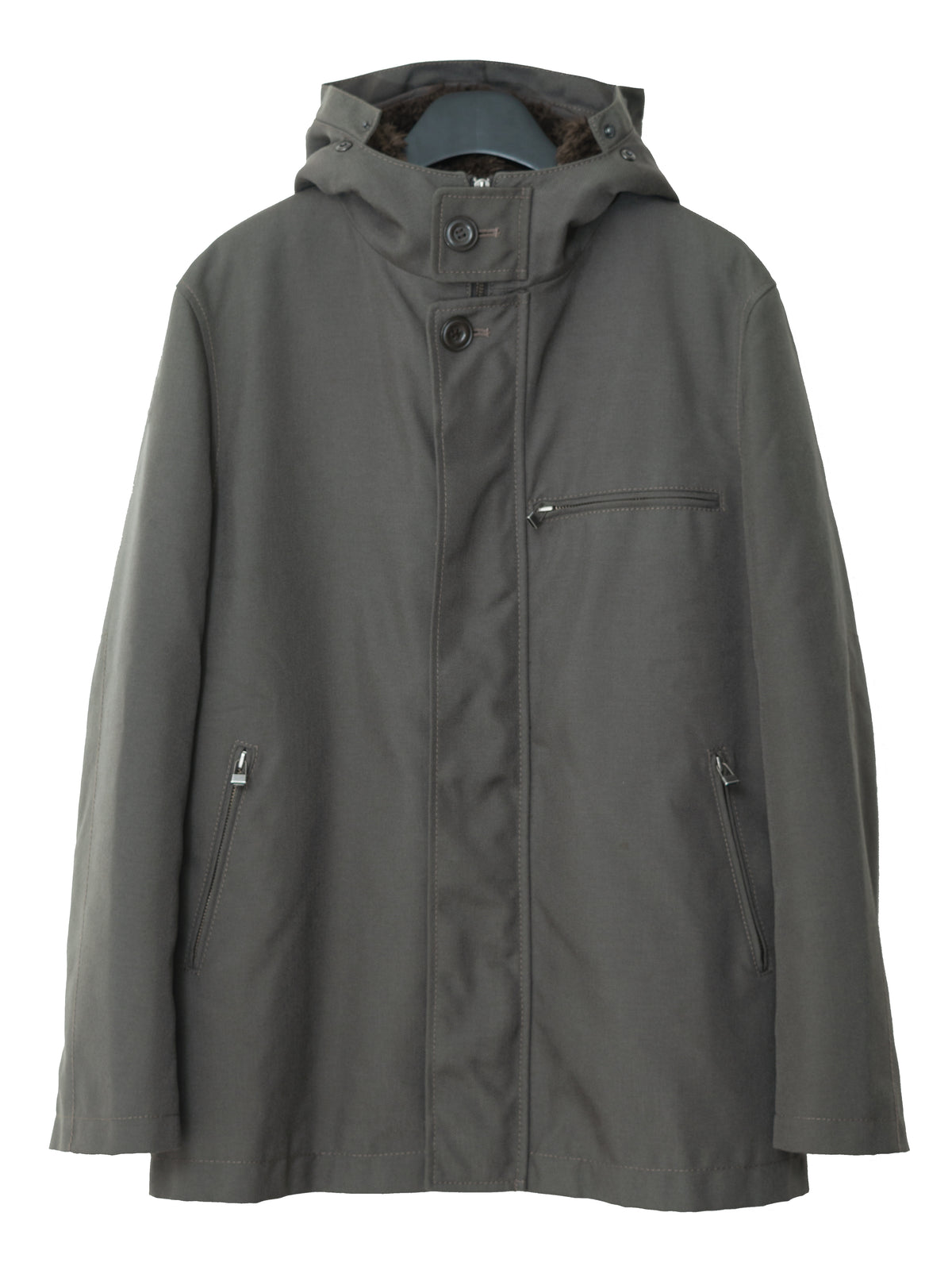 Fur Hooded Removable Liner Jacket Olive Drab