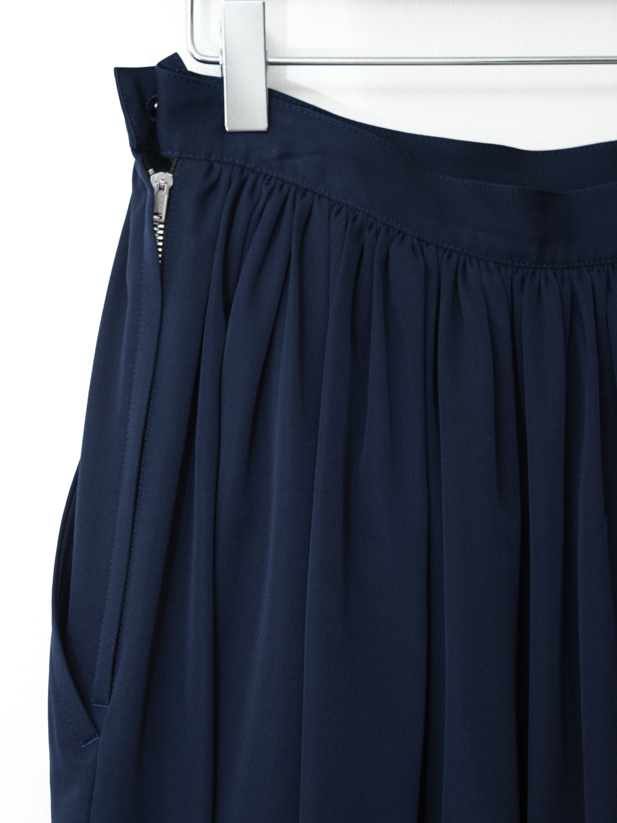 '80s Gathered A-line Skirt Navy