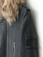 Fur Collared Rider Jacket Black