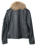 Fur Collared Rider Jacket Black