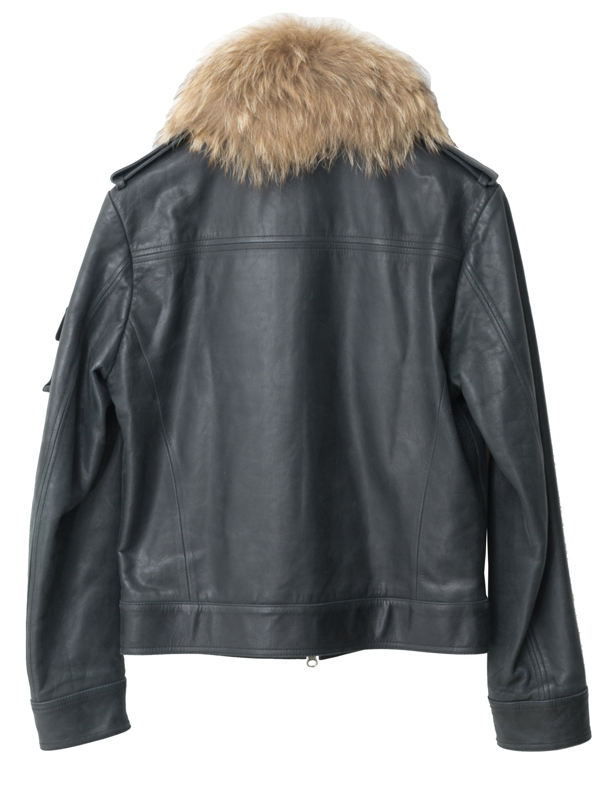 Fur Collared Rider Jacket Black