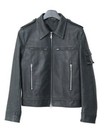 Fur Collared Rider Jacket Black