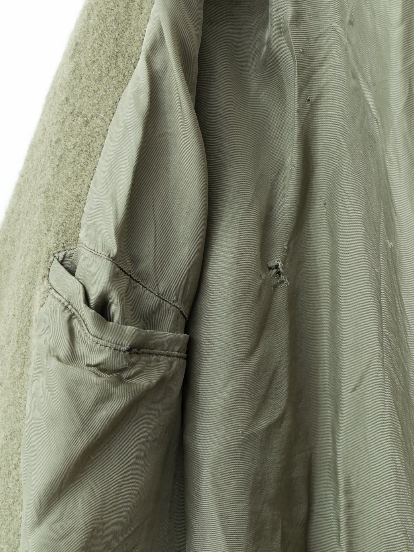 heavy 4 button coat dry moss ∙ wool ∙ one size