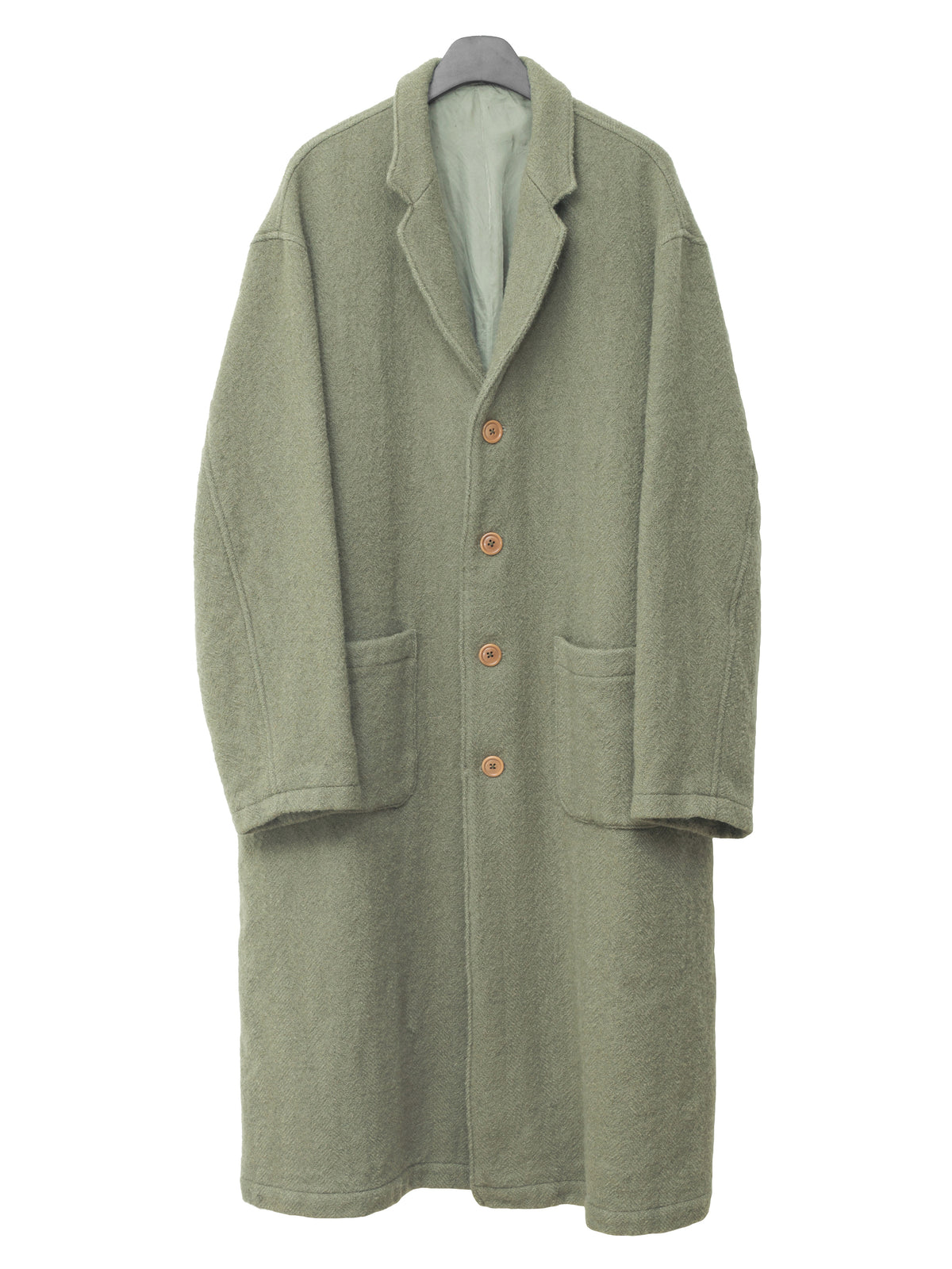 Heavy 4 Button Coat Dry Moss