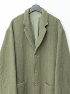 Heavy 4 Button Coat Dry Moss