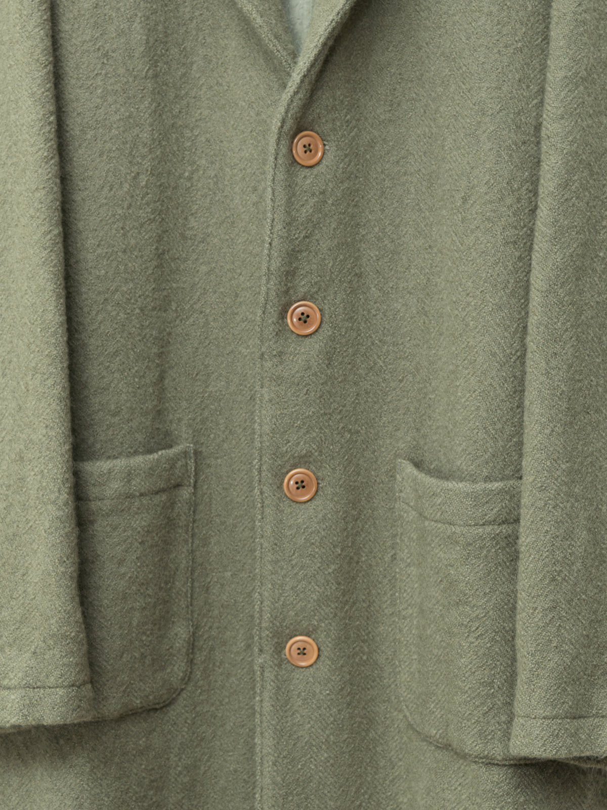 Heavy 4 Button Coat Dry Moss