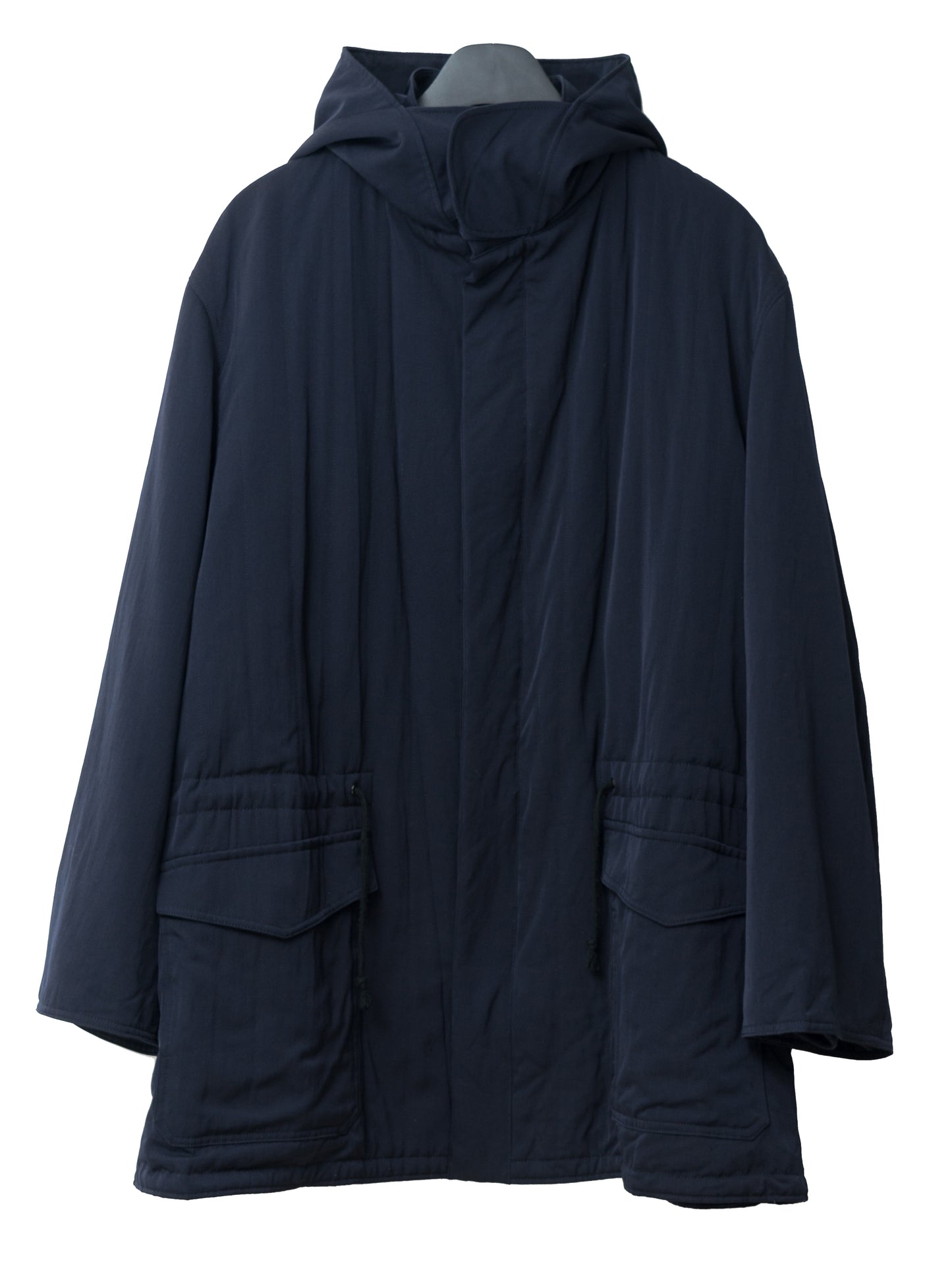 padded half parka navy ∙ wool gabardine ∙ small