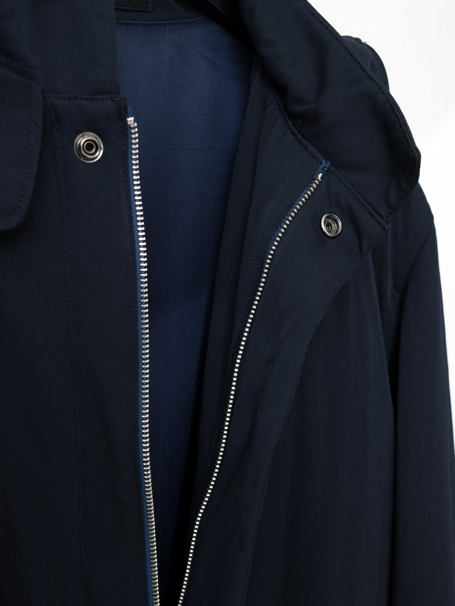 padded half parka navy ∙ wool gabardine ∙ small