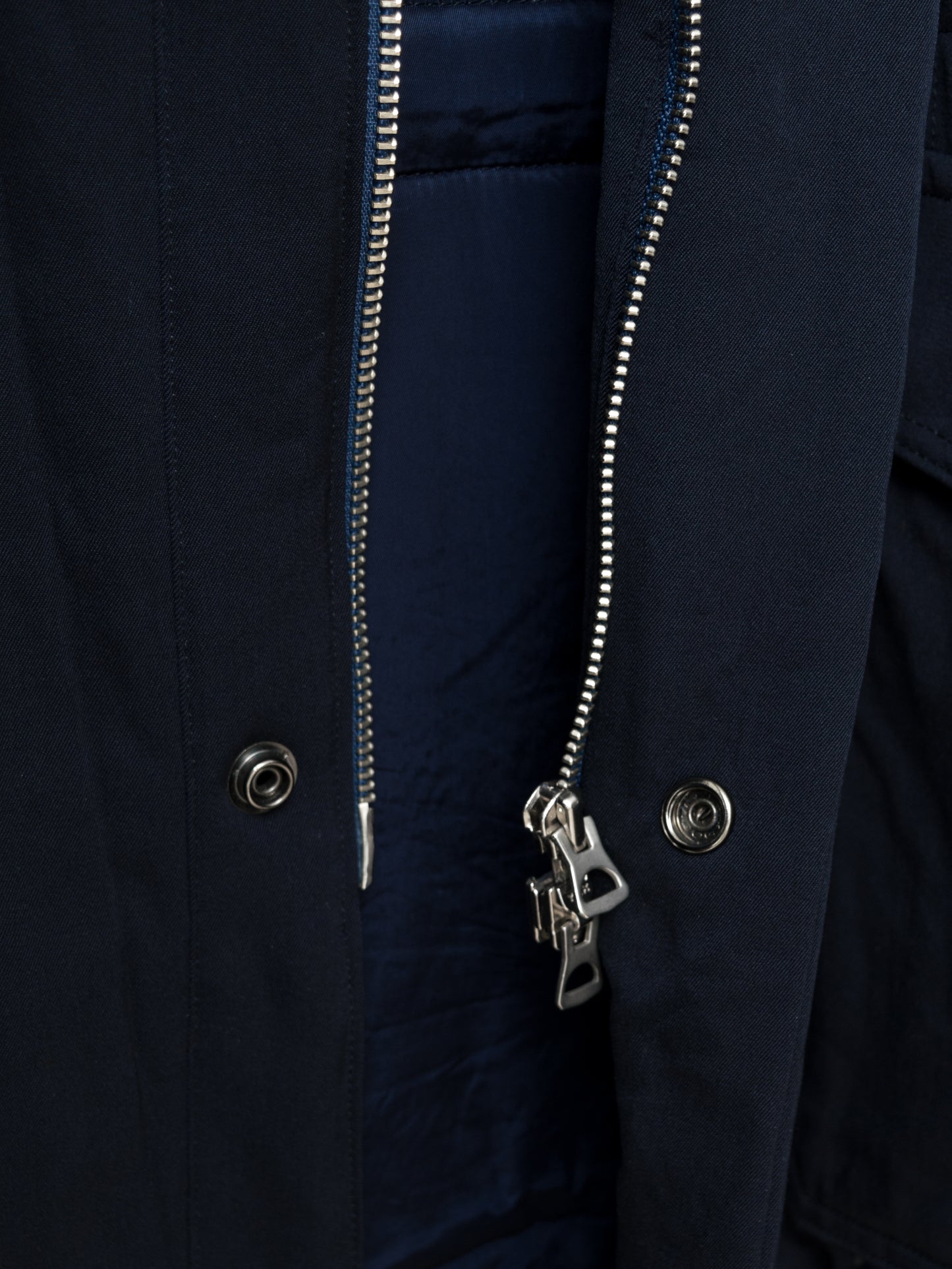 padded half parka navy ∙ wool gabardine ∙ small