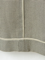 Straight Hem Tailored Jacket Beige Houndstooth