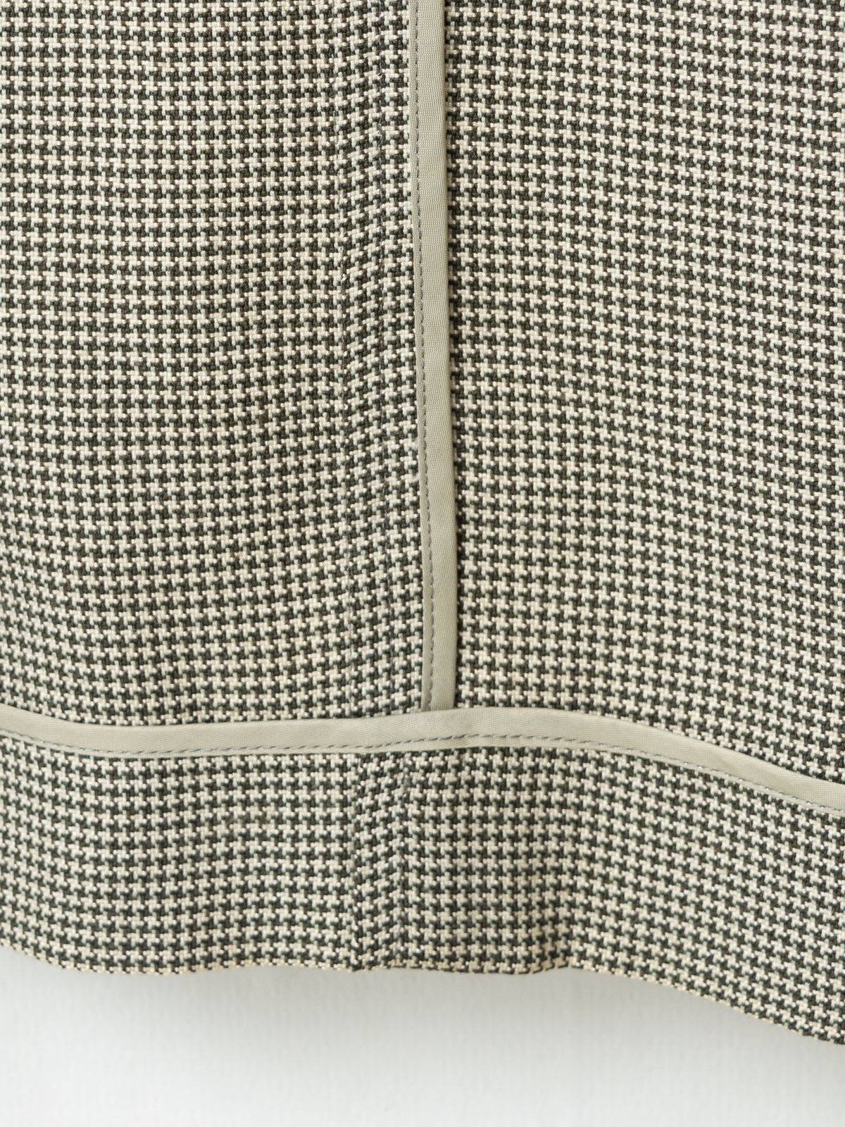 Straight Hem Tailored Jacket Beige Houndstooth