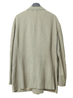 Straight Hem Tailored Jacket Beige Houndstooth