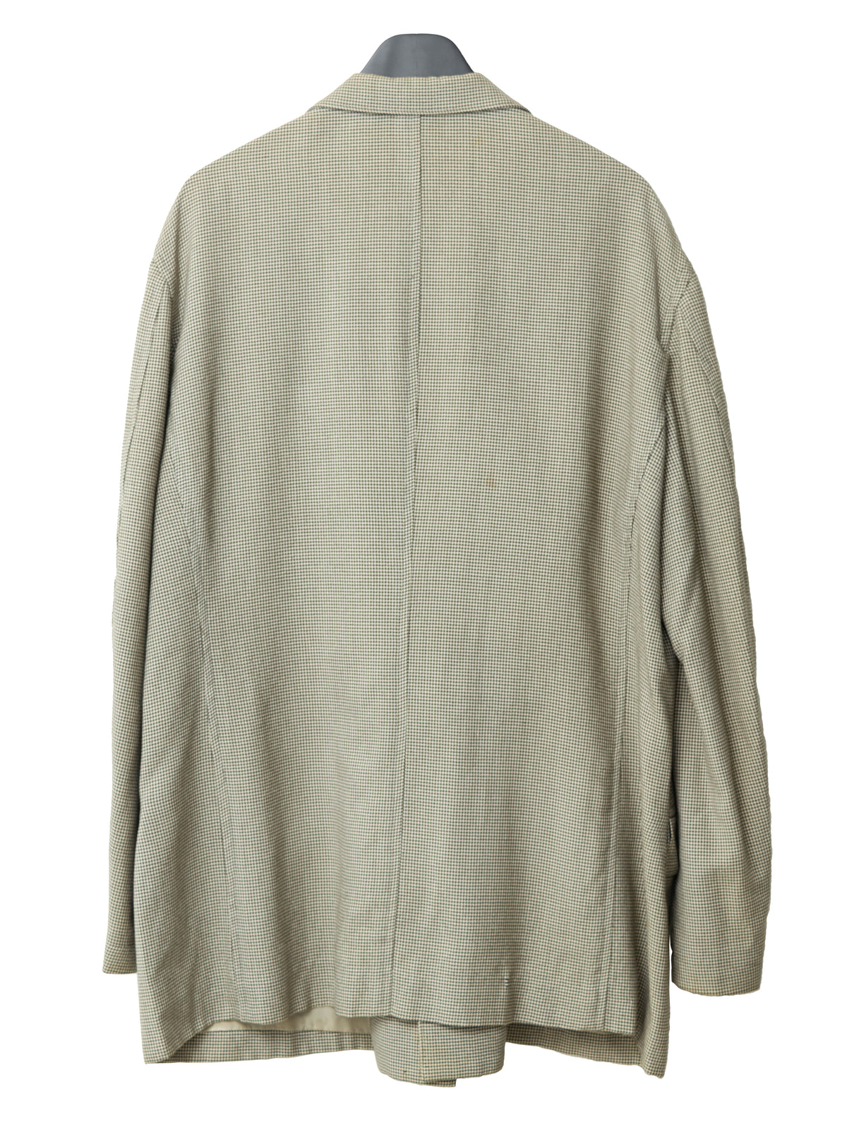 Straight Hem Tailored Jacket Beige Houndstooth