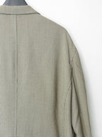 Straight Hem Tailored Jacket Beige Houndstooth