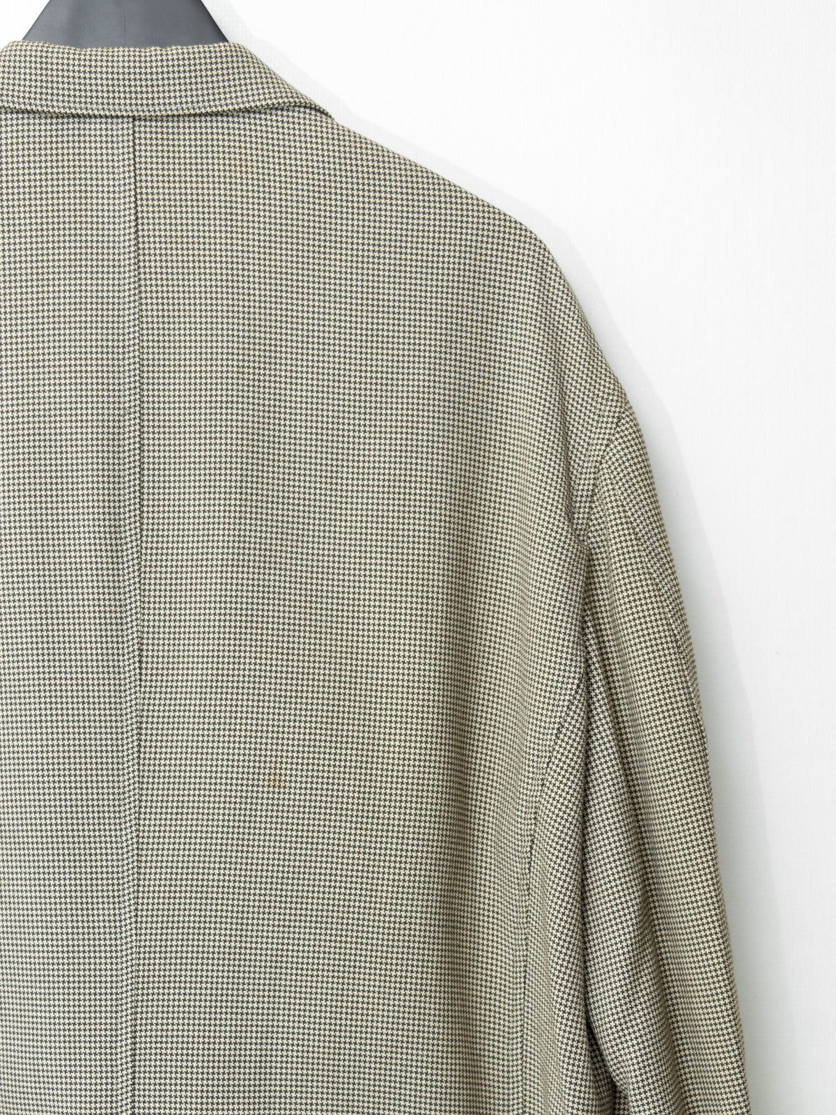 Straight Hem Tailored Jacket Beige Houndstooth