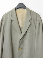 Straight Hem Tailored Jacket Beige Houndstooth