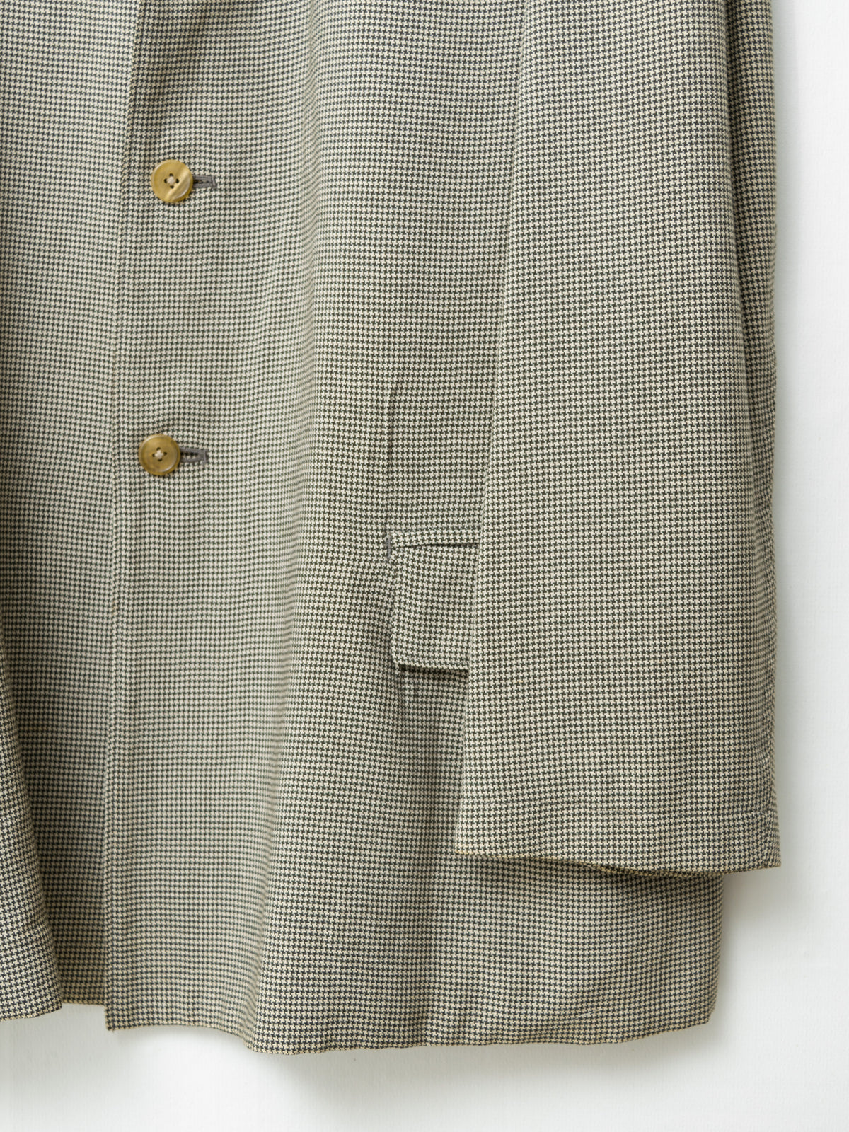 Straight Hem Tailored Jacket Beige Houndstooth