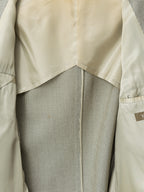 Straight Hem Tailored Jacket Beige Houndstooth