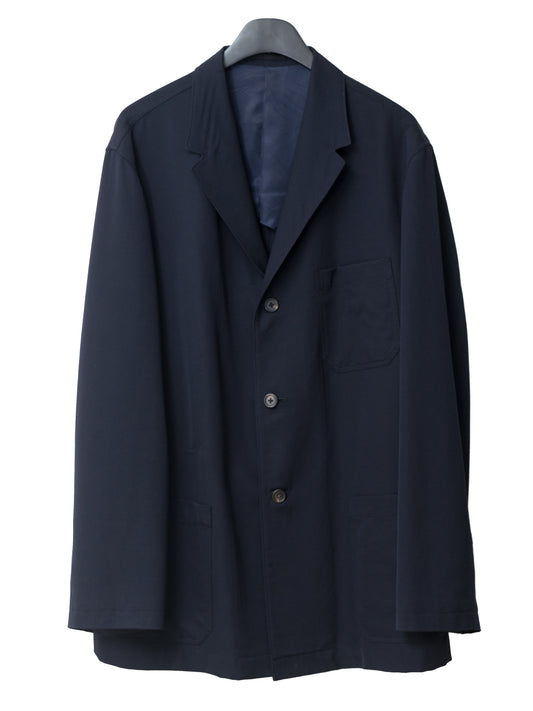 straight hem tailored jacket navy ∙ wool gabardine ∙ medium