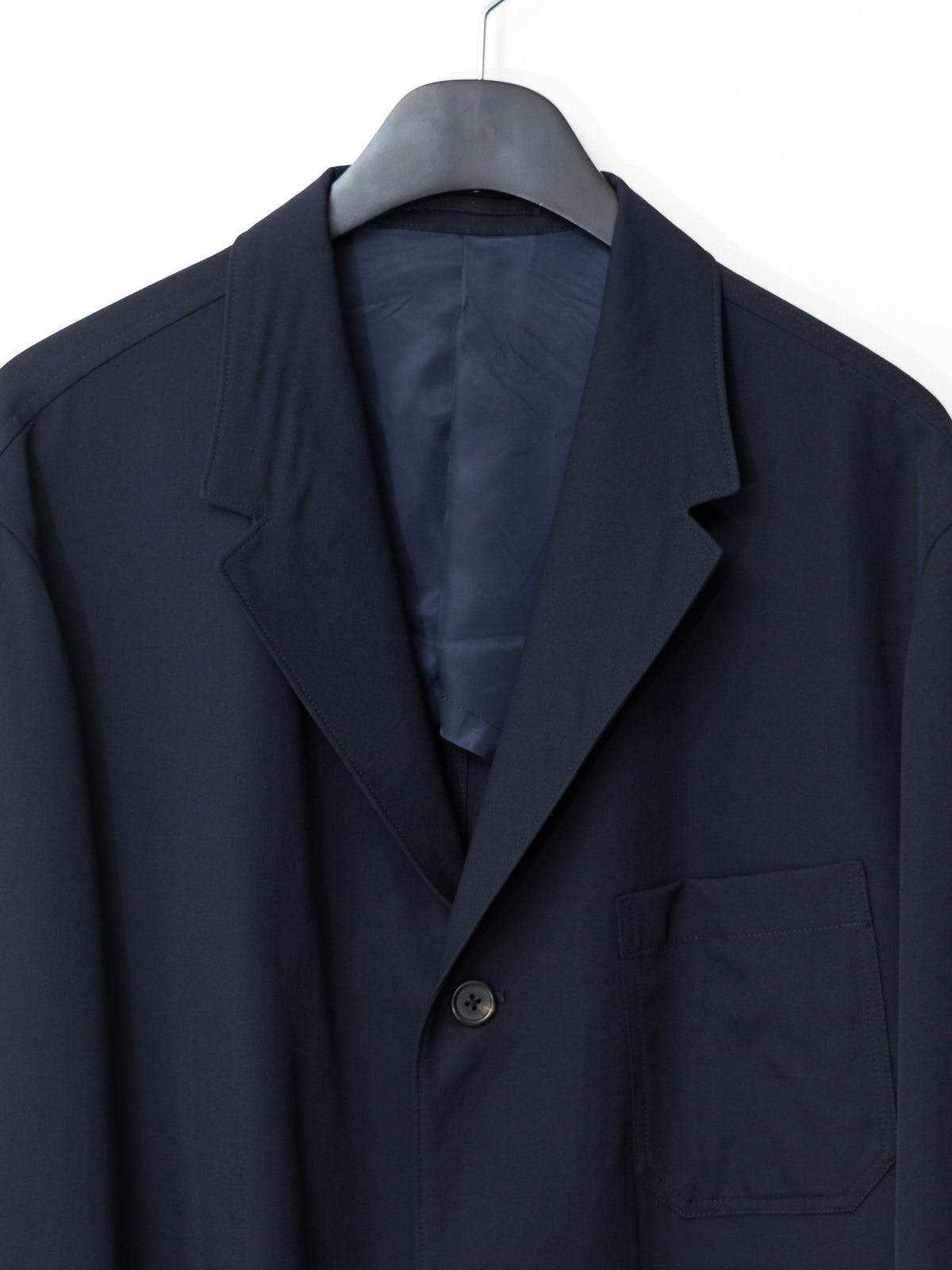 Straight Hem Tailored Jacket Navy