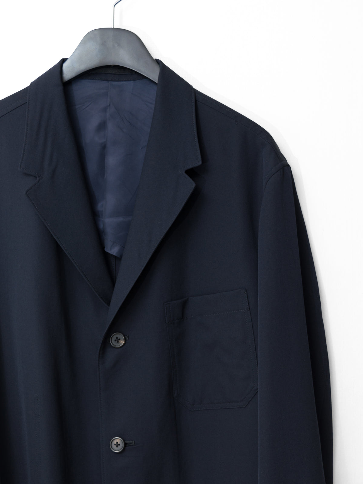 Straight Hem Tailored Jacket Navy
