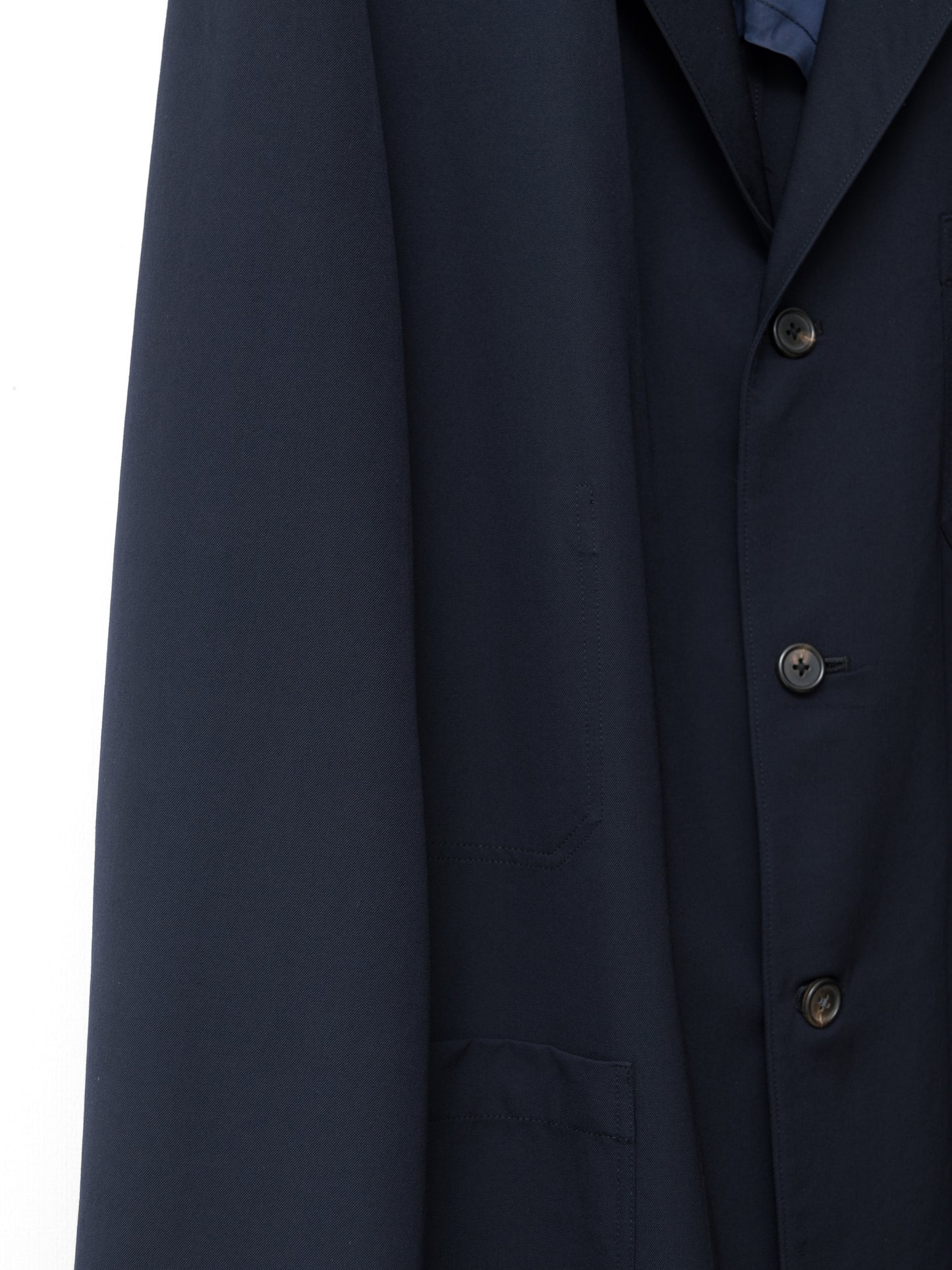 straight hem tailored jacket navy ∙ wool gabardine ∙ medium