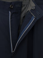 Elastic Waist Double Pleat Trousers Navy